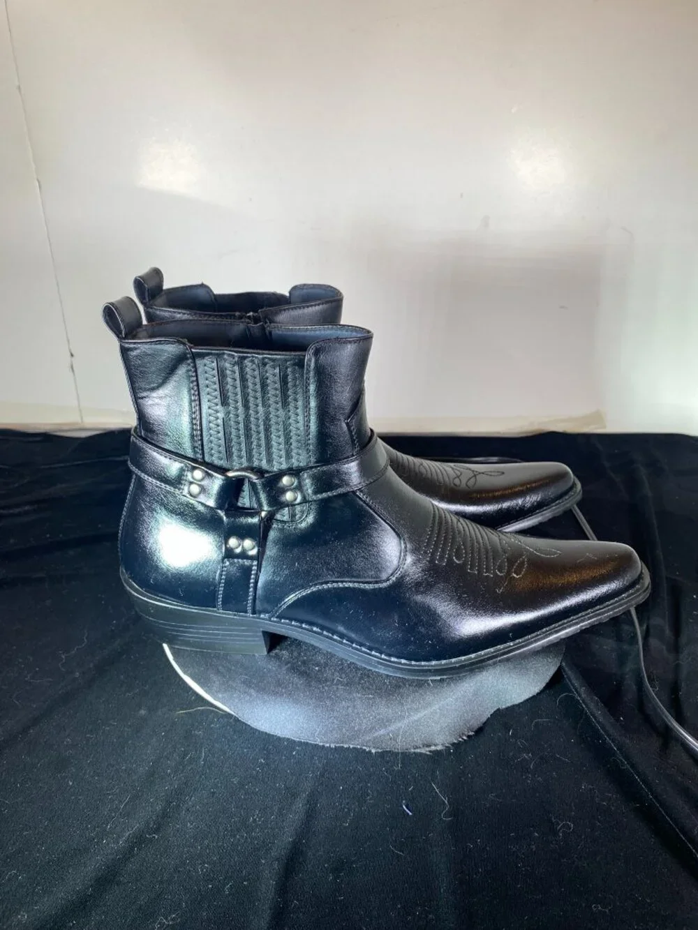 Men's 13 Alberto Fellini Western Harness Boots, Ankle Boots, Slightly Used